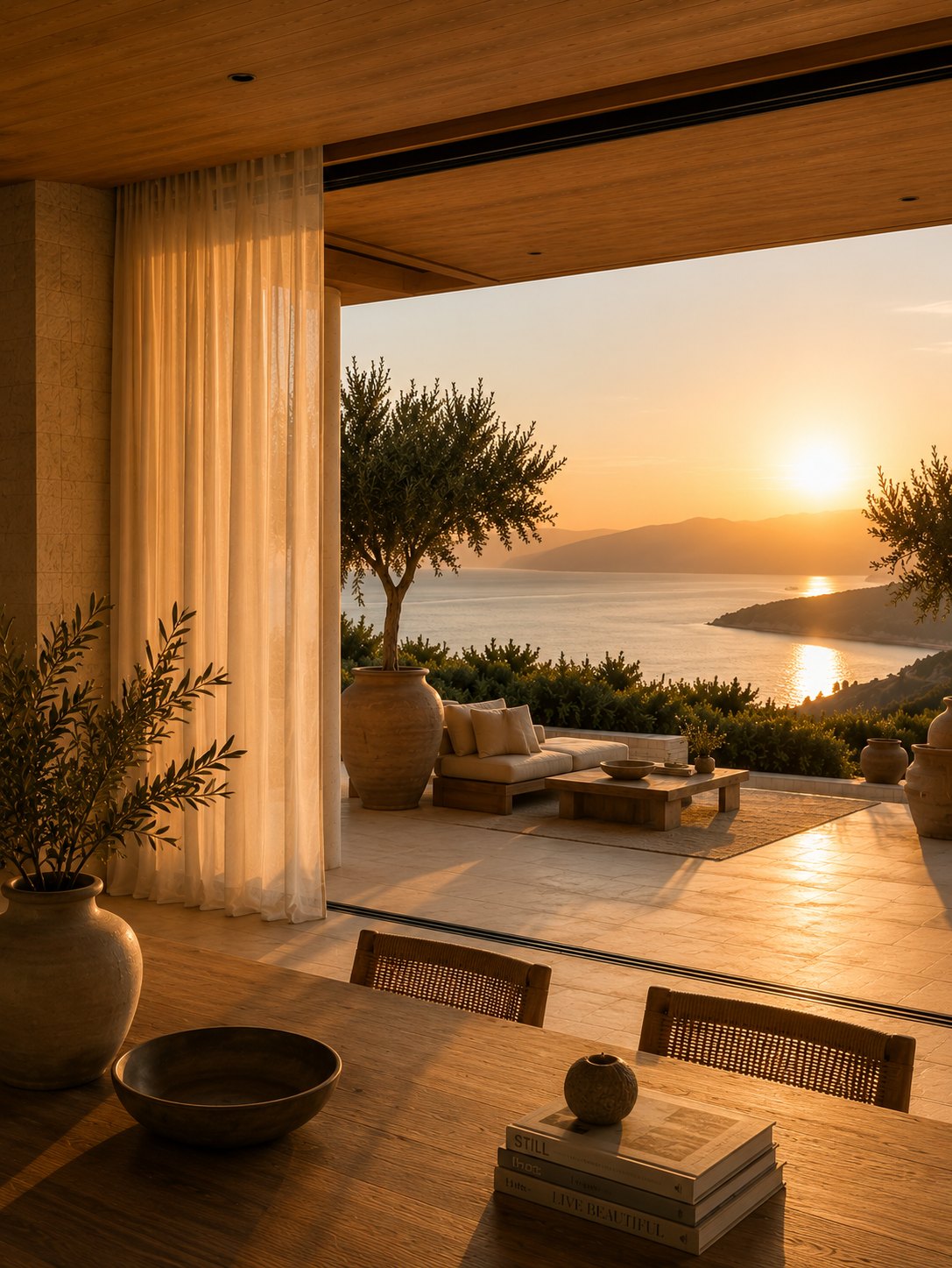 Interior view for a private home in Greece