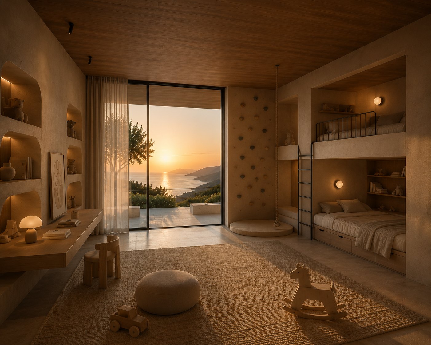 Bedroom view in a rental villa